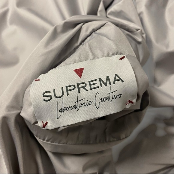 Suprema Laboratorio Creativo Medium Brown Perforated Leather Hooded Jacket Sz M - Picture 12 of 14